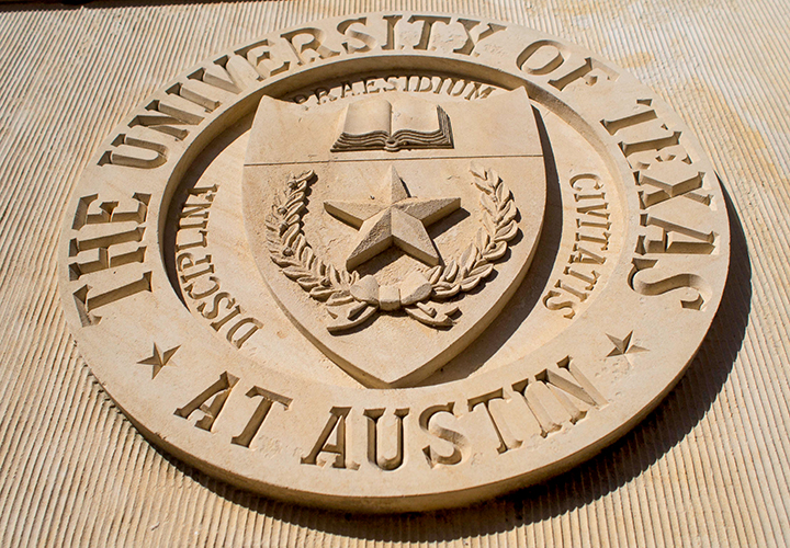 University of Texas seal in stone
