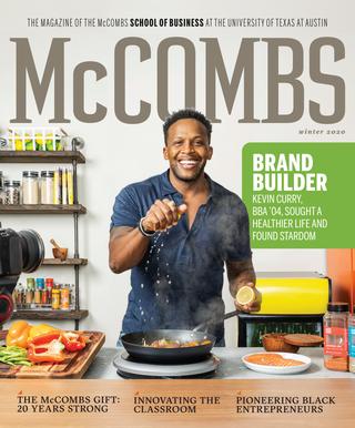 McCombs Magazine cover showing Kevin Curry