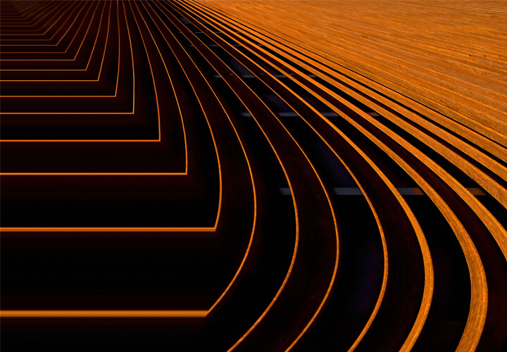 Orange lines on a black background