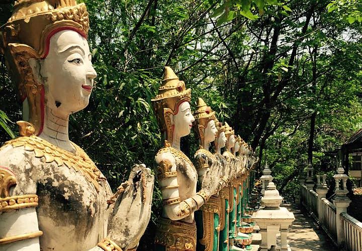 Row of Buddhist statues in Thailand