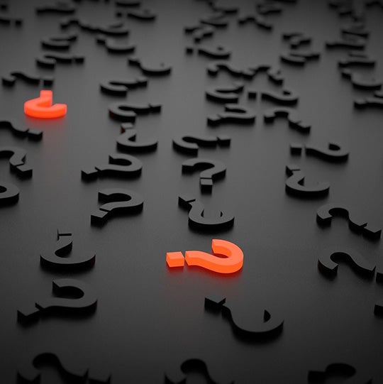 Graphic with question marks