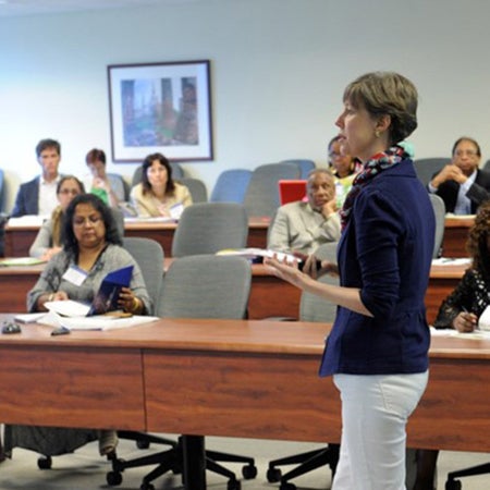 Dierdre Mendez teaching to her classroom