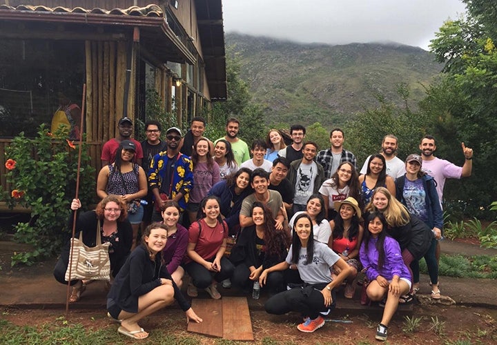 Group of McCombs students on a study abroad trip in Brazil