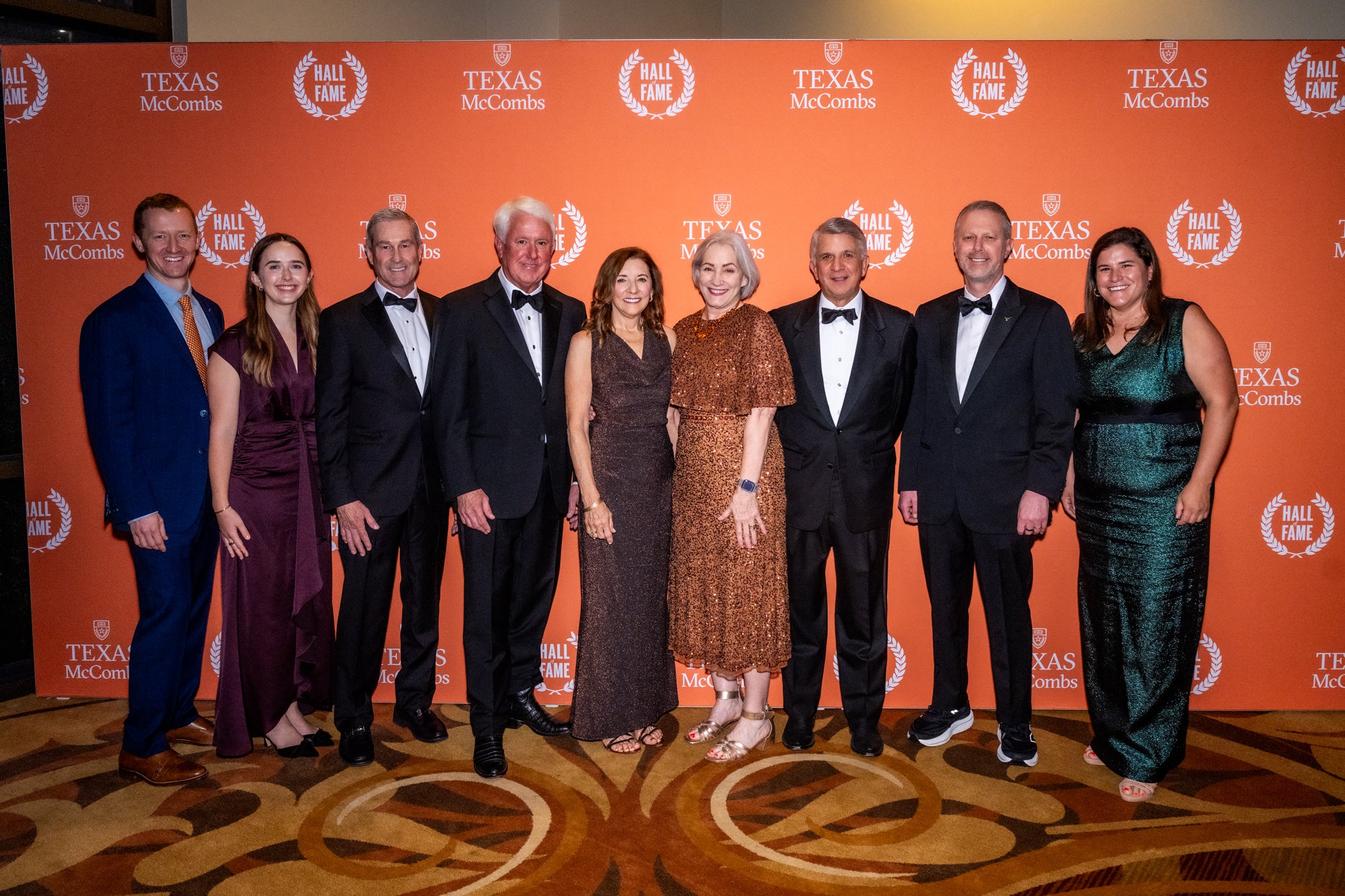 2025 McCombs Hall of Fame and Rising Star inductees with Dean Lillian Mills