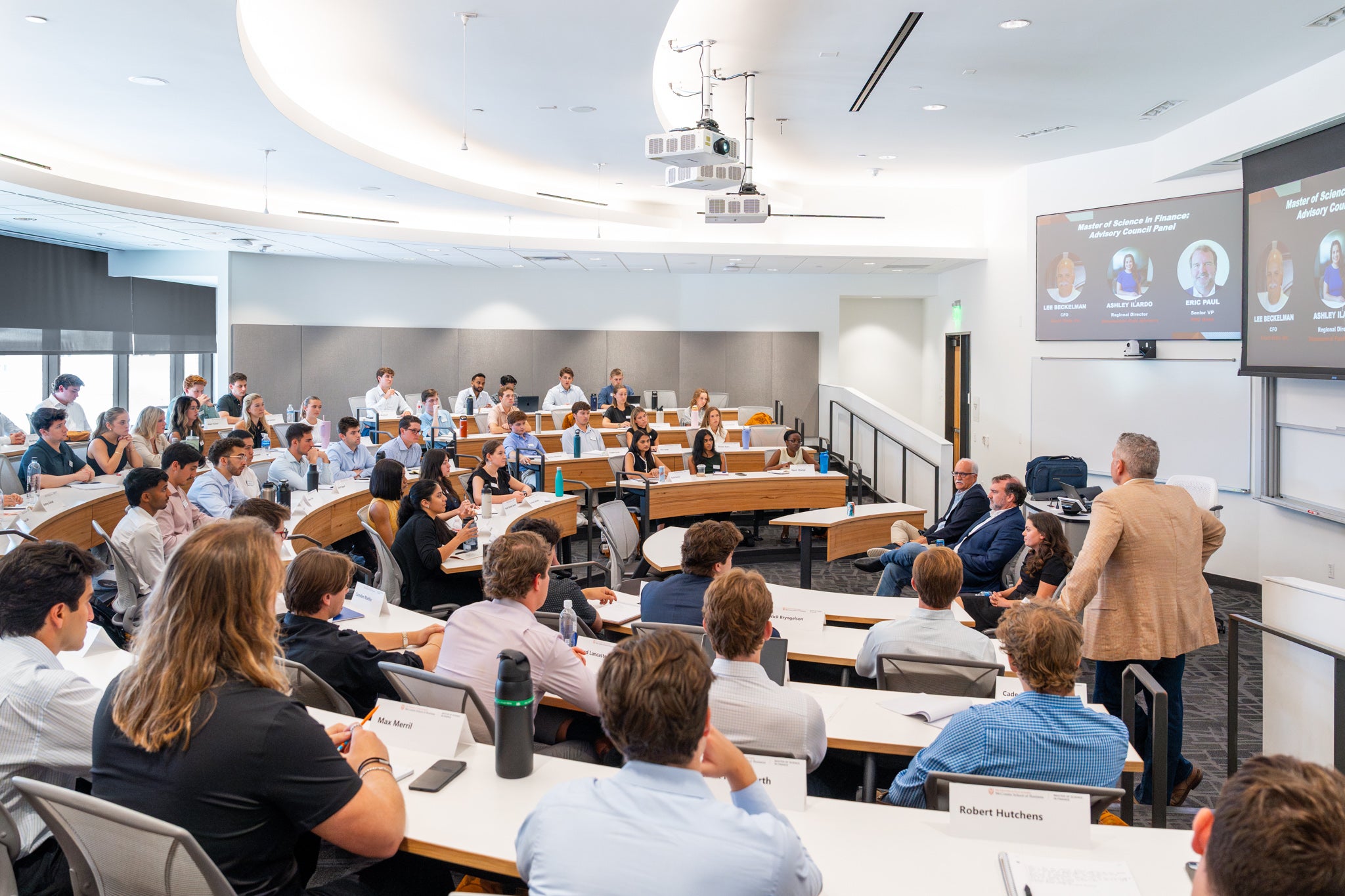 Students in a classroom for orientation