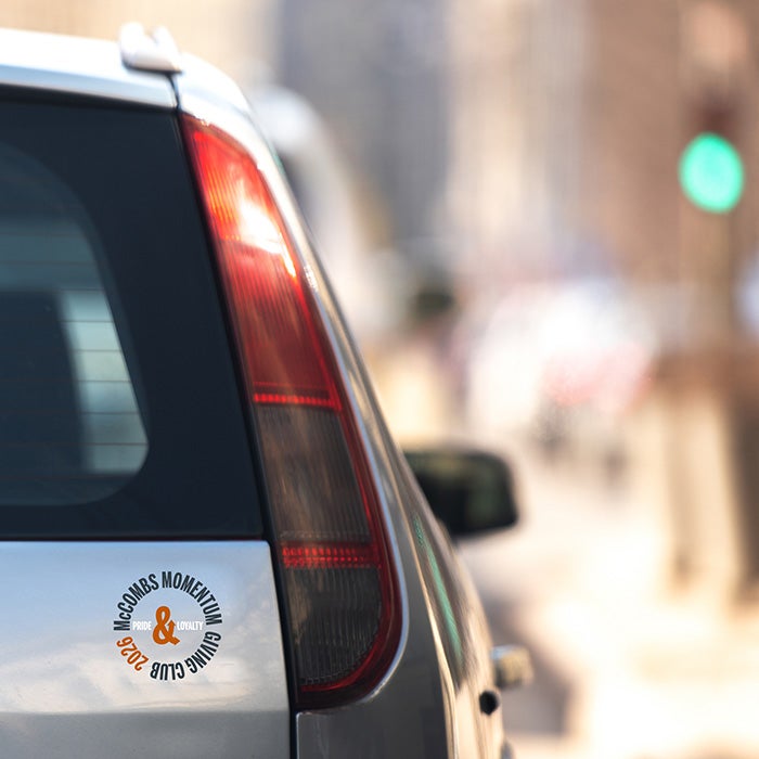 McCombs Momentum Giving Club car decal
